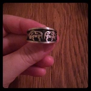Sterling signed buffalo ring